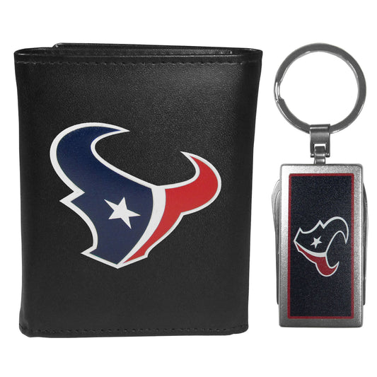 Houston Texans Tri-fold Wallet & Multitool Key Chain