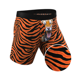 The Feral Feline | Tiger Print Long Leg Ball Hammock® Pouch Underwear With Fly