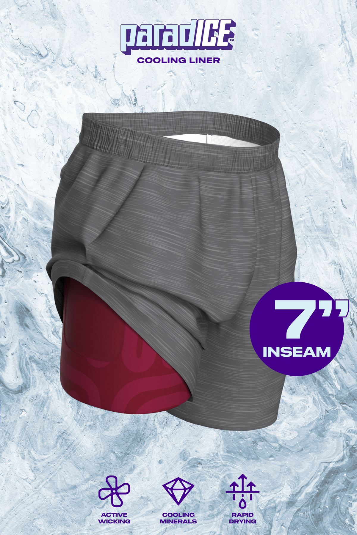 The Finish Line | Grey and Red Ball Hammock® 7 Inch Athletic Shorts