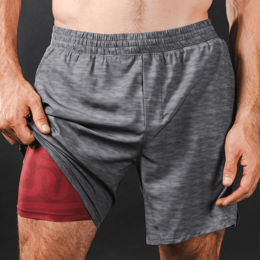 The Finish Line | Grey and Red Ball Hammock® 7 Inch Athletic Shorts - Shinesty