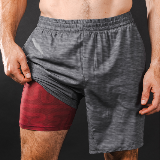 The Finish Line | Grey and Red Ball Hammock® 9 Inch Athletic Shorts