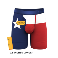 The First Rodeo | Texas Flag Long Leg Ball Hammock® Pouch Underwear With Fly