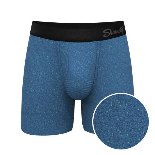 The Fleck Me | Heather Blue Flecked Ball Hammock® Pouch Underwear With Fly