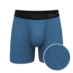 The Fleck Me | Heather Blue Flecked Ball Hammock® Pouch Underwear With Fly