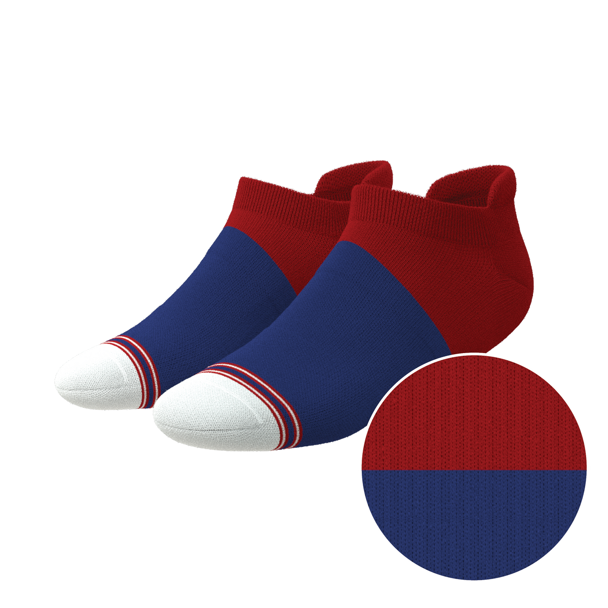 The Fourth | Patriotic Red and Blue Heel Hammock™ Ankle Socks