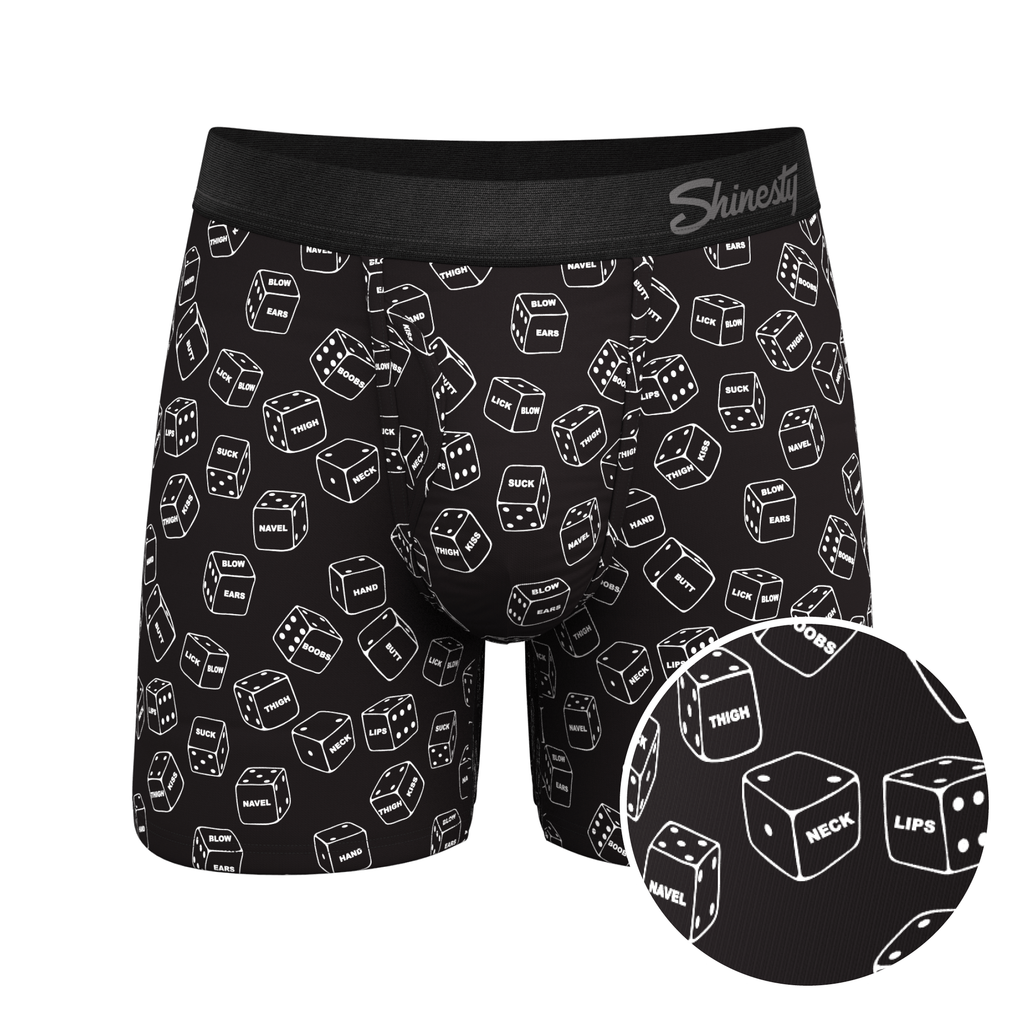 The Free For All | Glow In The Dark Dice Ball Hammock® Pouch Underwear With Fly - Shinesty