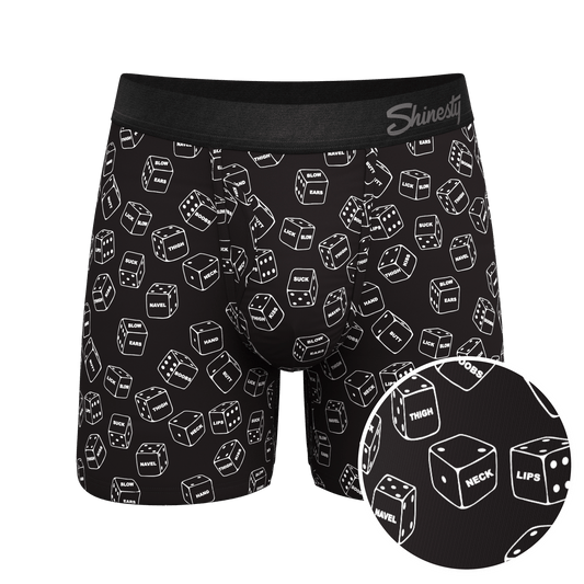 The Free For All | Glow In The Dark Dice Ball Hammock® Pouch Underwear With Fly - Shinesty