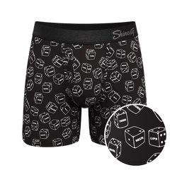 The Free For All | Glow In The Dark Dice Ball Hammock® Pouch Underwear With Fly - Shinesty