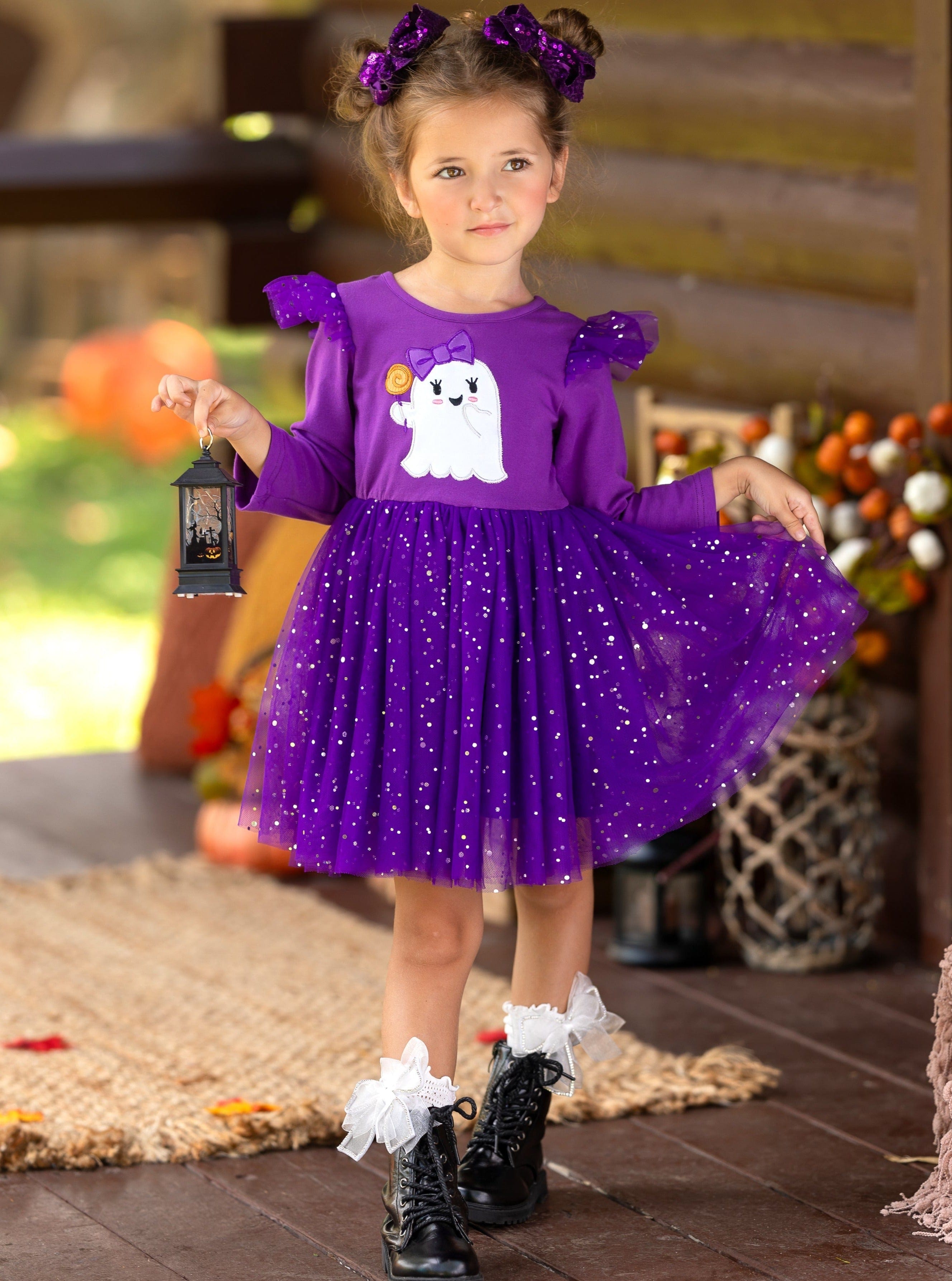 Hey Boo Glitter Tutu Dress - Mia Belle Girls