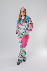 The Geodisiac | Retro Neon Curved Fit Women's One Piece Ski Suit