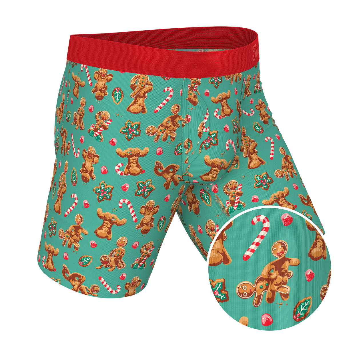 The Ginger Rail | Gingerbread Long Leg Ball Hammock® Pouch Boxers With Fly