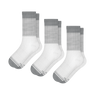 The Gray Matter | White Grey Tri Color Block Heel Hammock™ Crew Socks 3 Pack