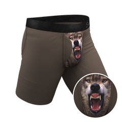 The Grey's Growl | Wolf Long Leg Ball Hammock® Pouch Underwear With Fly