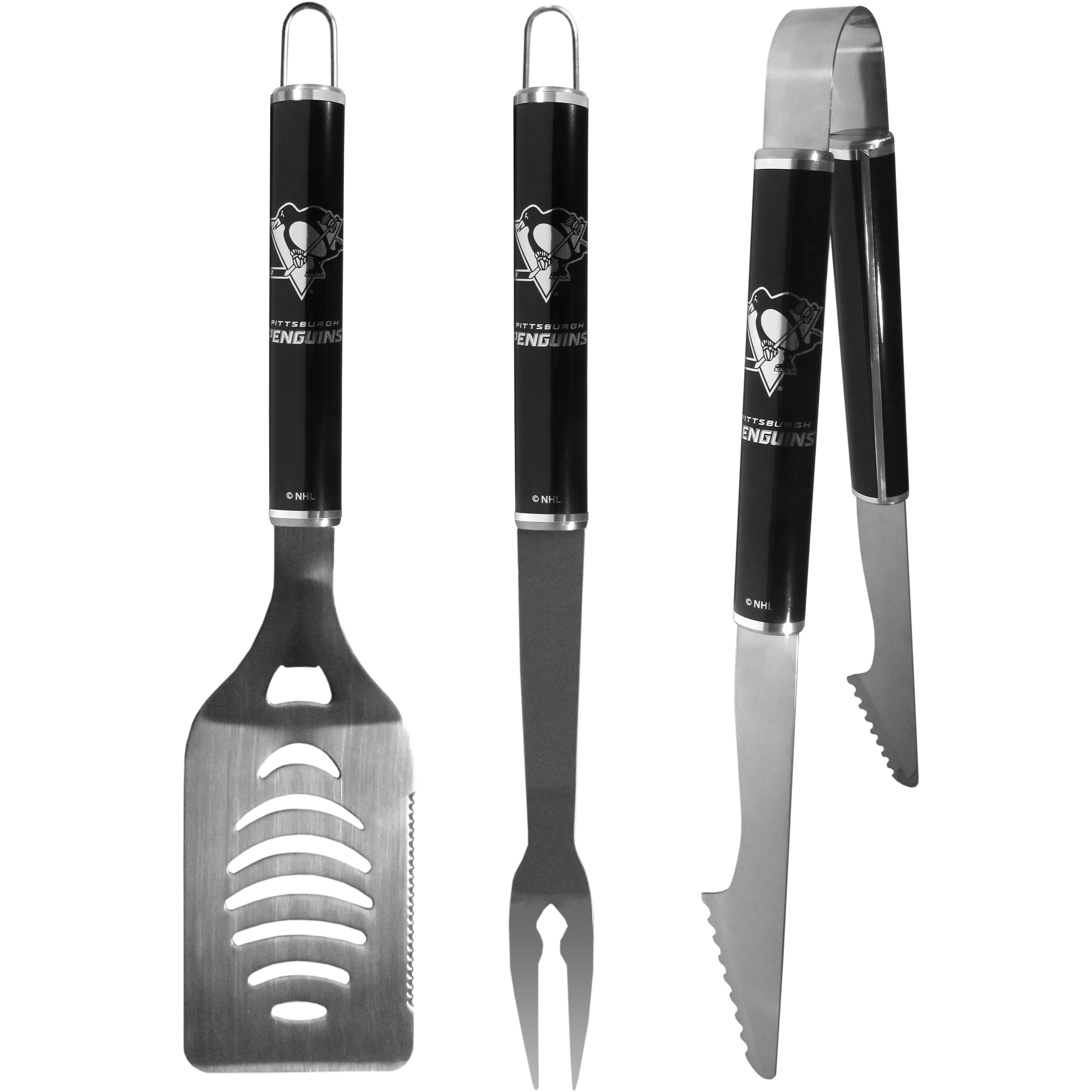 Pittsburgh Penguins® 3 pc Steel BBQ Set in Black