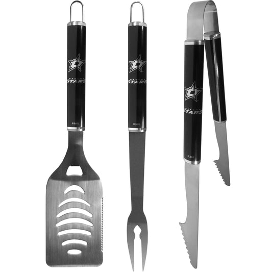 Dallas Stars™ 3 pc Steel BBQ Set in Black