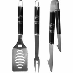 Minnesota Wild® 3 pc Steel BBQ Set in Black