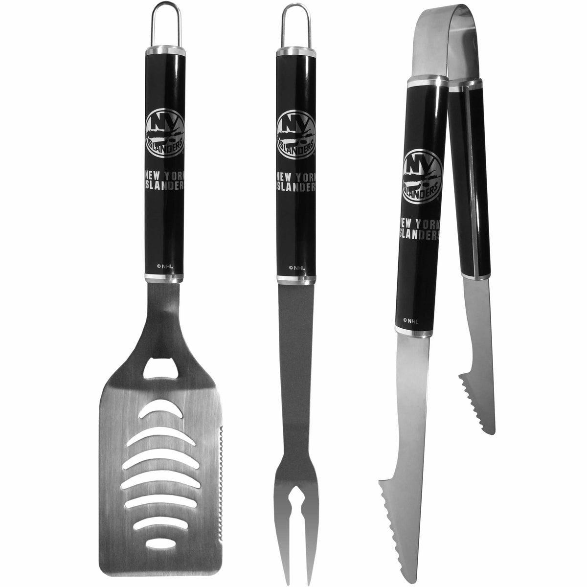 New York Islanders® 3 pc Steel BBQ Set in Black