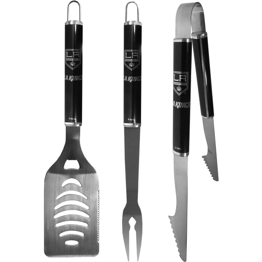 Los Angeles Kings® 3 pc Steel BBQ Set in Black