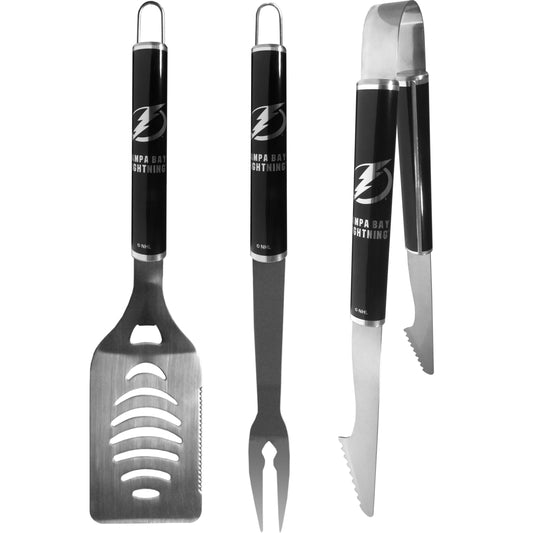 Tampa Bay Lightning® 3 pc Steel BBQ Set in Black