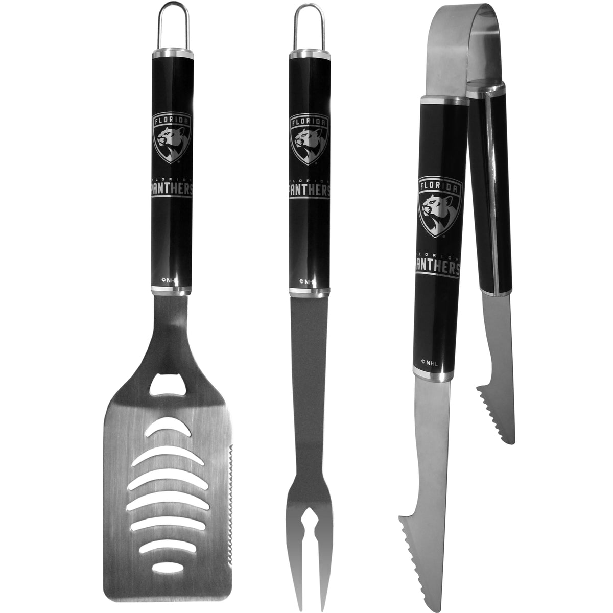 Florida Panthers® 3 pc Steel BBQ Set in Black