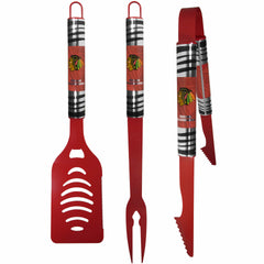 Chicago Blackhawks® 3 pc Color BBQ Tool Set - Chicago Blackhawks®