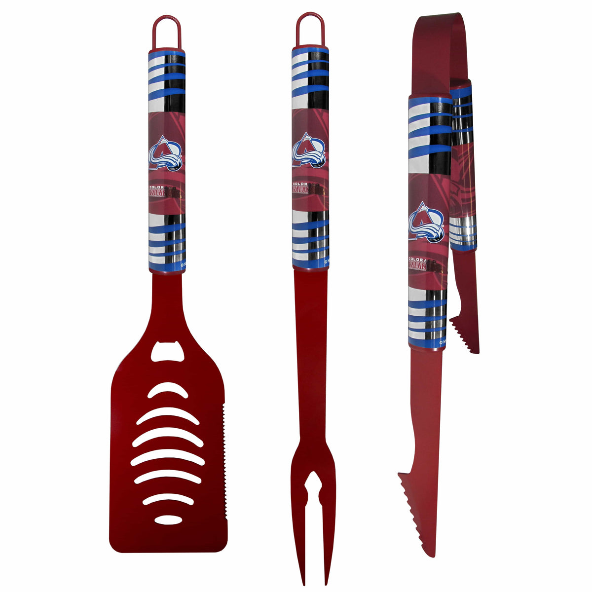 Colorado Avalanche® 3 pc Color BBQ Tool Set - Colorado Avalanche®