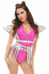 Daisy Corsets Silver Holo Large Butterfly Wing Body Harness