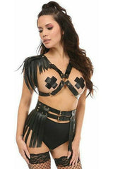 Daisy Corsets Black/Gold Fringe Shoulder Harness