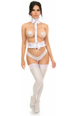 Daisy Corsets Kitten Collection White/White Lace Single Strap Body Harness