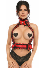 Daisy Corsets Kitten Collection Red/Black Lace Double Strap Body Harness