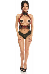 Daisy Corsets Kitten Collection Red Plaid Double Strap Body Harness