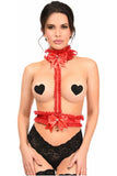 Daisy Corsets Kitten Collection Red/Red Lace Single Strap Body Harness - Daisy Corsets