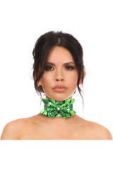 Daisy Corsets Kitten Collection Green Satin & Sequin Choker - Daisy Corsets