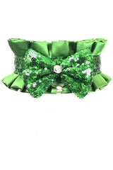 Daisy Corsets Kitten Collection Green Satin & Sequin Choker - Daisy Corsets