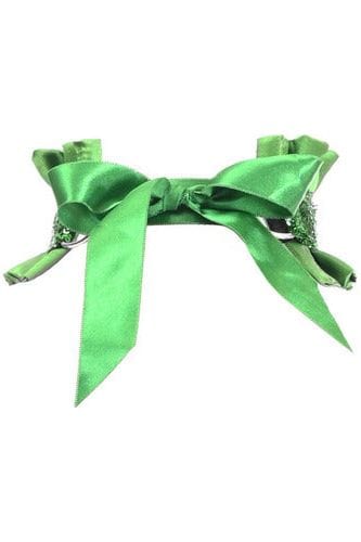 Daisy Corsets Kitten Collection Green Satin & Sequin Choker - Daisy Corsets