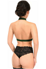 Daisy Corsets BOXED Dark Emerald Green Stretchy Body Harness w/Gold Hardware