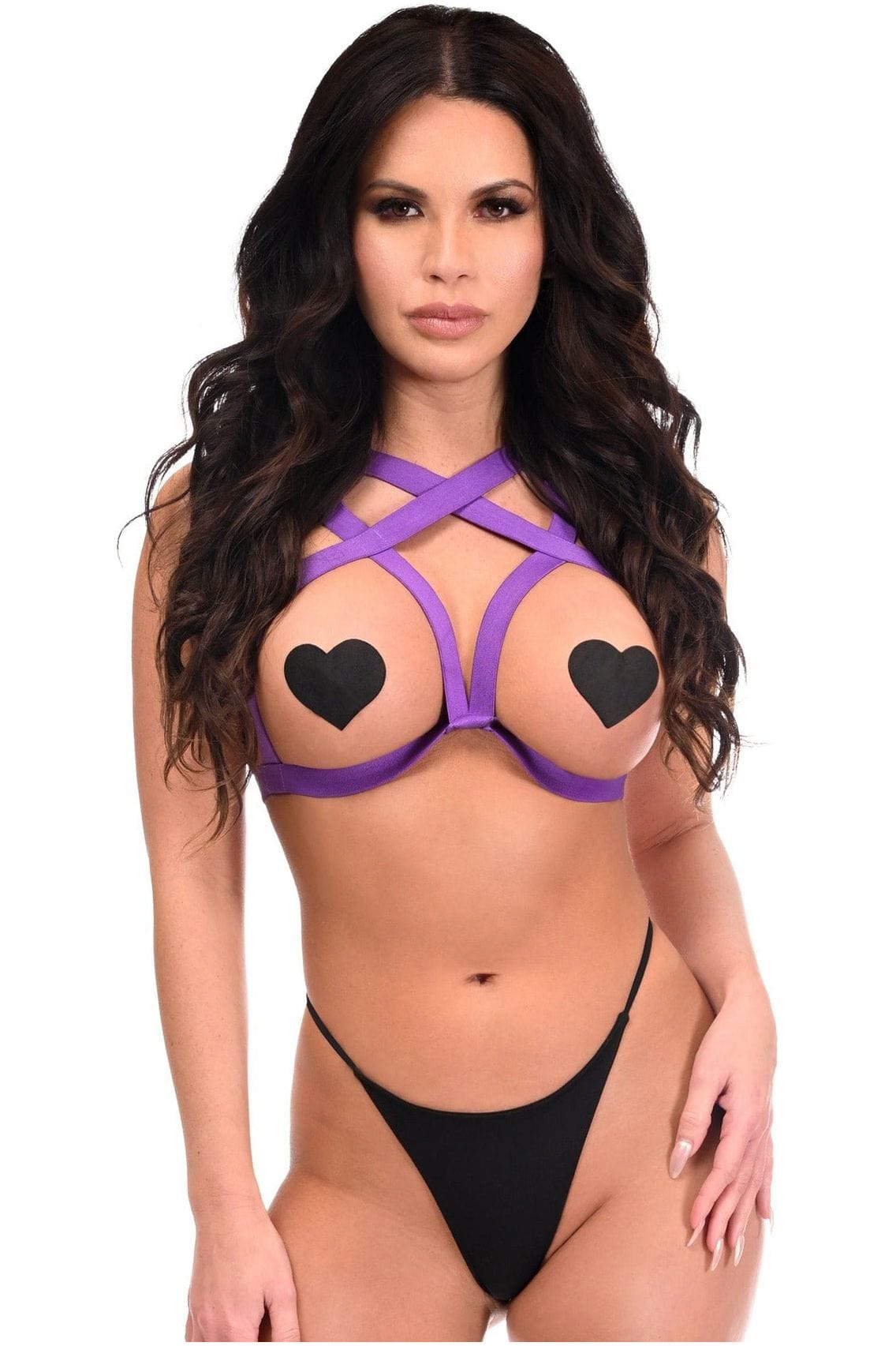 Daisy Corsets BOXED Purple Stretchy Body Harness Top - Daisy Corsets