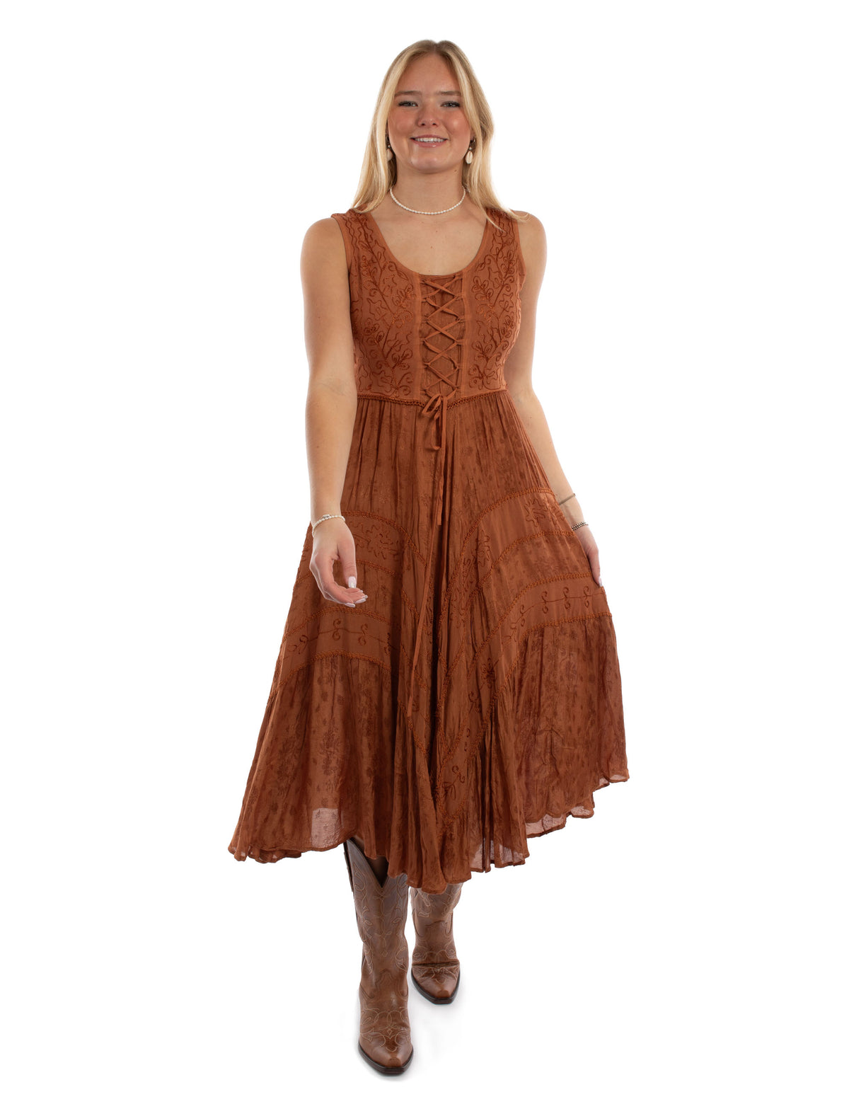 Honey Creek Rust Lace Front Dress