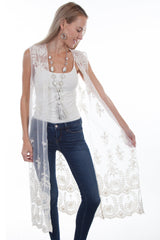 Honey creek ivory lace duster vest - Scully Leather