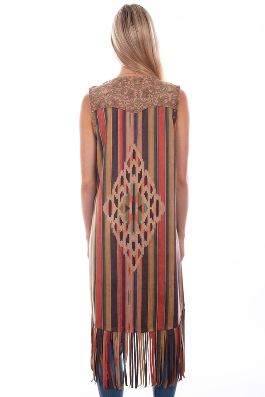 Honey creek serape microfiber long serape print vest