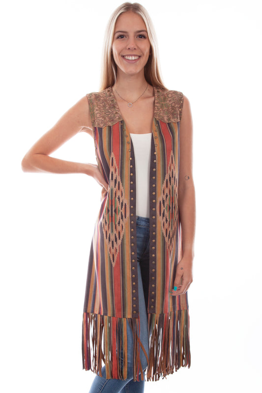 Honey creek serape microfiber long serape print vest