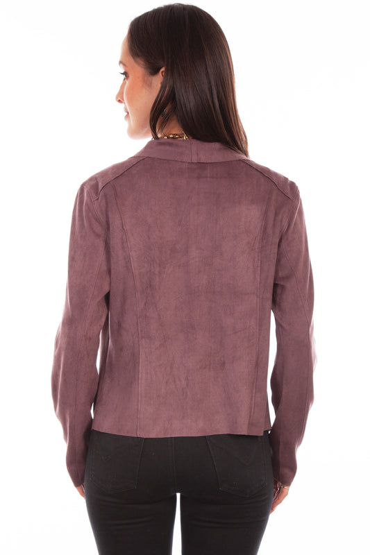 Honey creek mauve zip drape cross over jacket