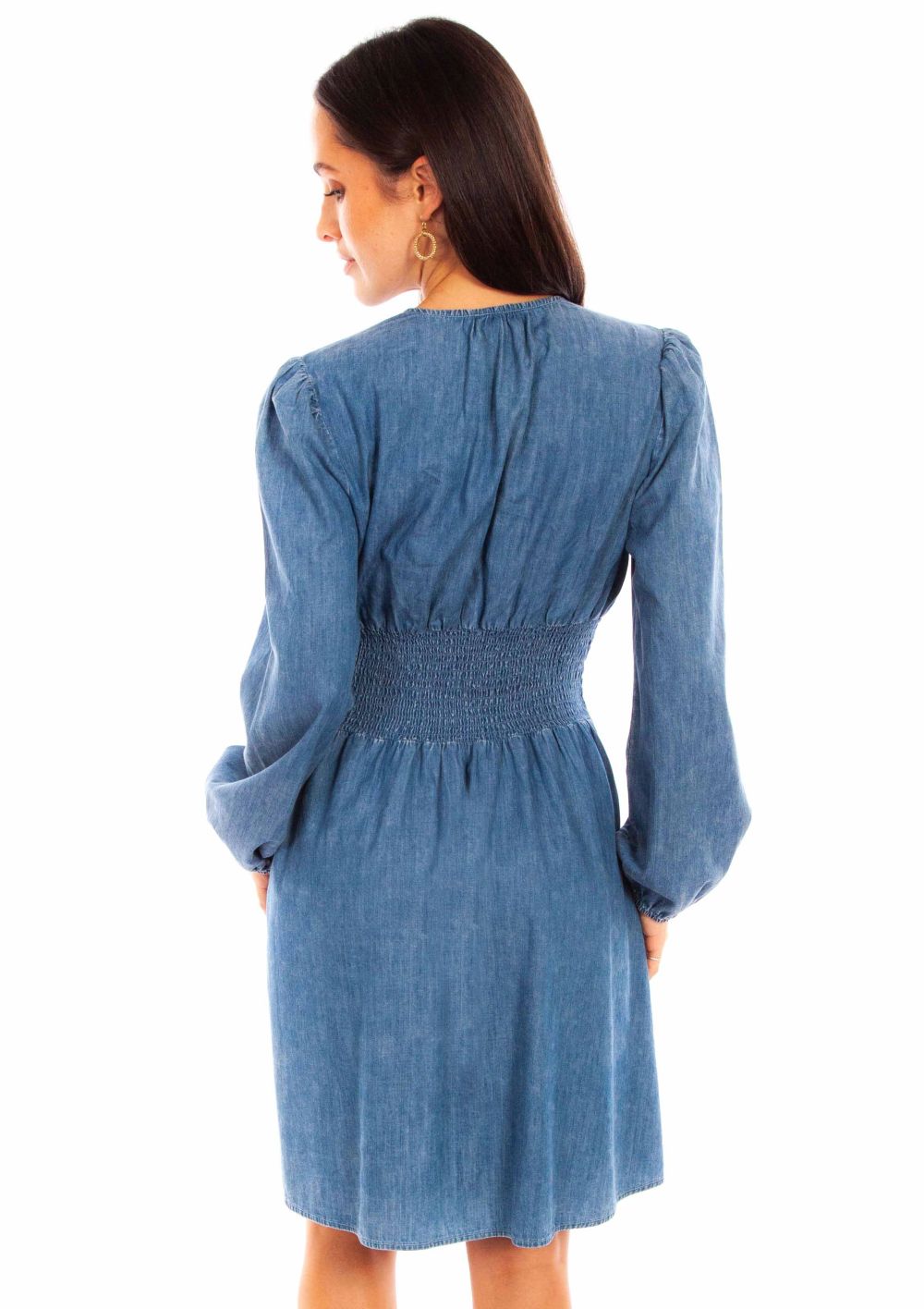 Scully Leather Denim Dress with Lace-Up - Flyclothing LLC