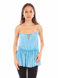 Honey creek turquoise acid wash tank top