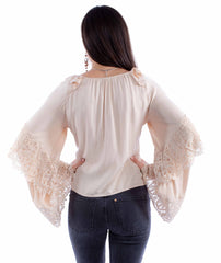 Scully Leather Honey Creek Crochet Bell Sleeve Top