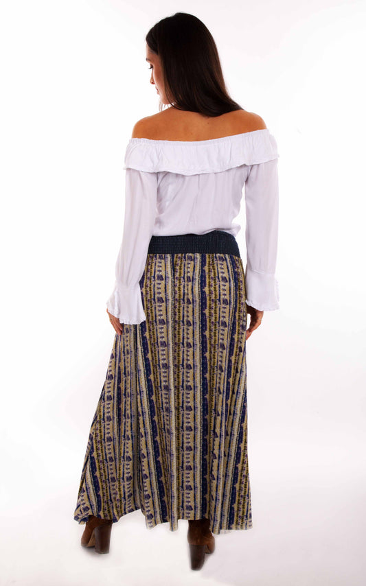 Honey creek purple wrap skirt w/denim waist band tie