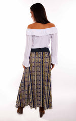 Honey creek purple wrap skirt w/denim waist band tie