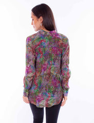 Honey creek multi colorful button up blouse