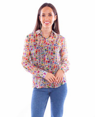 Blusa con cuello y botones múltiples de Honey Creek