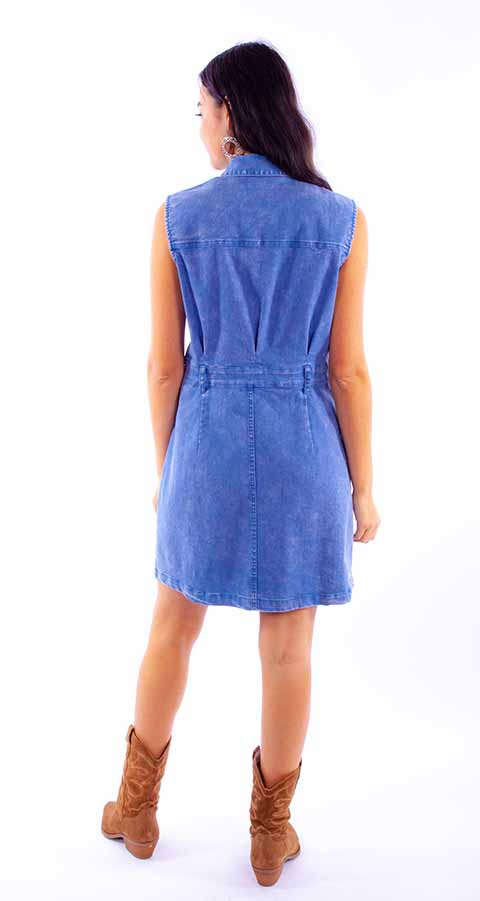 Scully Leather Blue Sleeveless Denim Dress